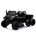 24V 2 Seater Utv Xxl Ride On Truck With Dump Bed For Kid,Ride On 4Wd Utv With 6 Wheels,Foam Tires, Suitable For Off Roading,Remote Control,Three Point Safety Harness Black Polypropylene