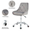 Modern Velvet Fabric With Chrome Legs Living Room Furniture Dining Chair, Soft And Comfortable, Lift Adjustment, Free Movement Convenient, Space Saving. Set Of 1 Grey Foam Metal