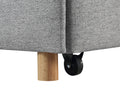 4 In 1 Convertible Sofas & Couches, Single Extendable Sofa With 6 Position Adjustable Back, Sofa Bed With 2 Pillows, Light Gray Light Gray Linen Armless Wood Fabric 1 Seat