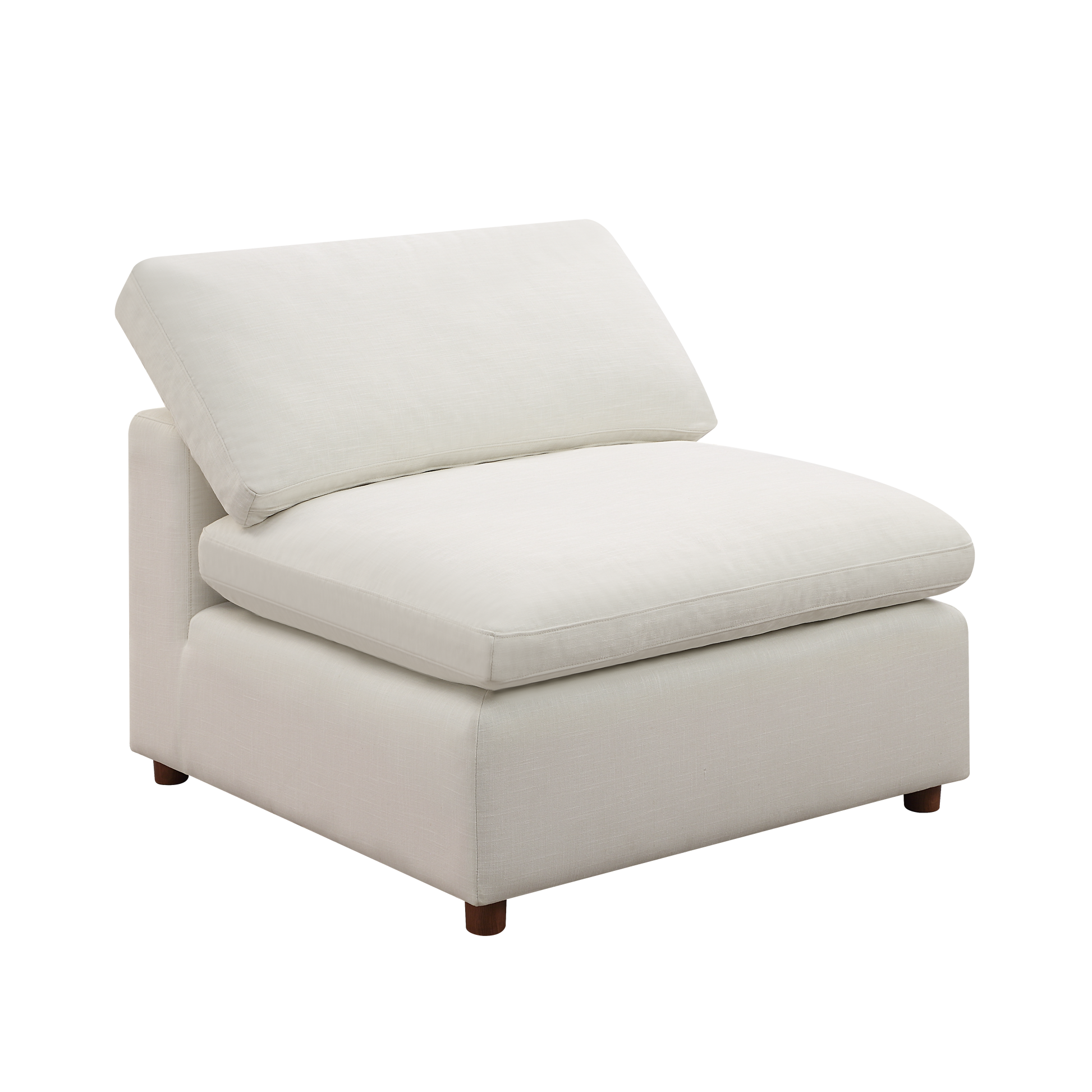 Modern Modular Sectional Sofa Set, Self Customization Design Sofa, White White Linen