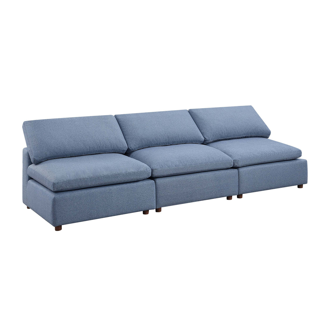 Modern Modular Sectional Sofa Set, Self Customization Design Sofa, Blue Blue Linen