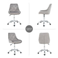 Modern Velvet Fabric With Chrome Legs Living Room Furniture Dining Chair, Soft And Comfortable, Lift Adjustment, Free Movement Convenient, Space Saving. Set Of 1 Grey Foam Metal