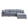 Modern Modular Sectional Sofa Set, Self Customization Design Sofa, Grey Grey Linen