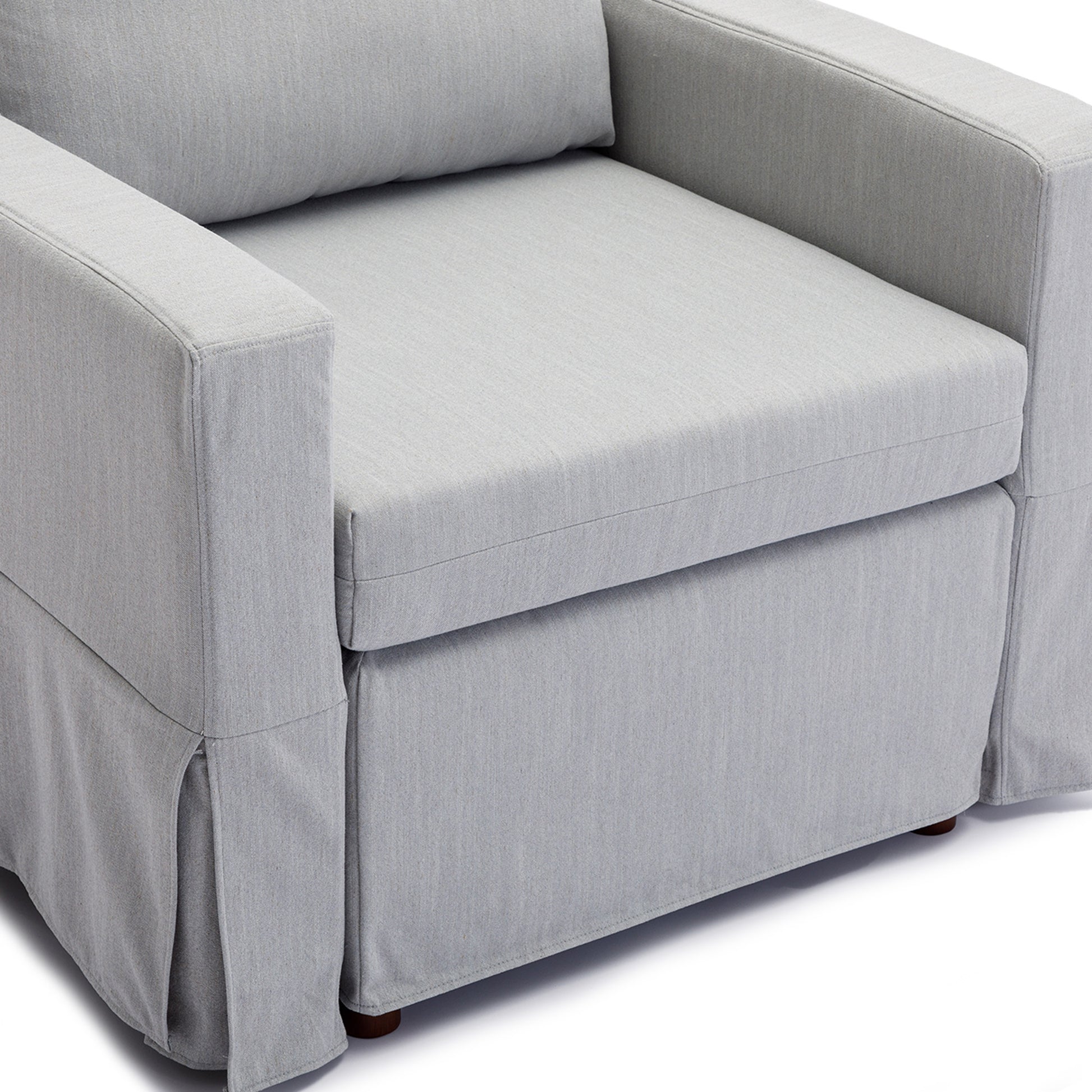 Single Seat Module Sofa Sectional Couch With 1 Ottoman,Cushion Covers Removable And Washable,Light Grey Light Grey Wood Primary Living Space Soft Modern Rubberwood Foam Linen 1 Seat