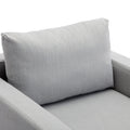 Single Seat Module Sofa Sectional Couch With 1 Ottoman,Cushion Covers Removable And Washable,Light Grey Light Grey Wood Primary Living Space Soft Modern Rubberwood Foam Linen 1 Seat