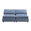 Modern Modular Sectional Sofa Set, Self Customization Design Sofa, Blue Blue Linen