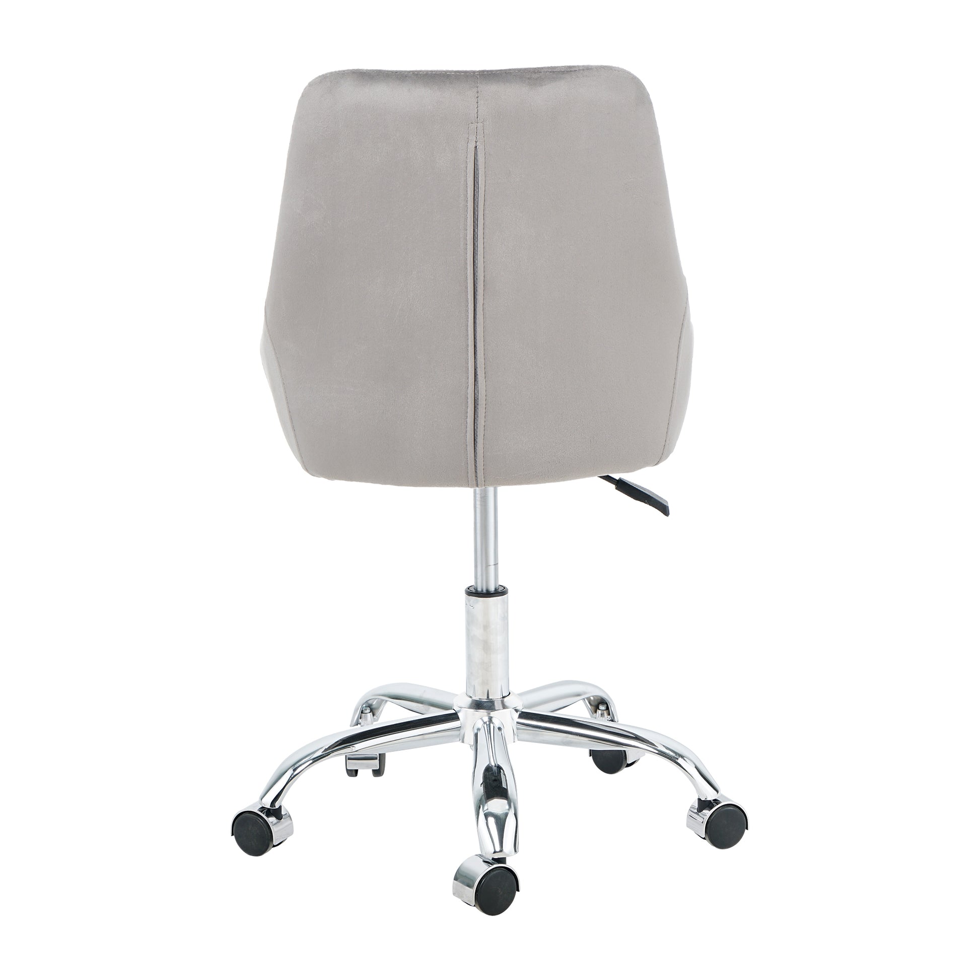 Modern Velvet Fabric With Chrome Legs Living Room Furniture Dining Chair, Soft And Comfortable, Lift Adjustment, Free Movement Convenient, Space Saving. Set Of 1 Grey Foam Metal