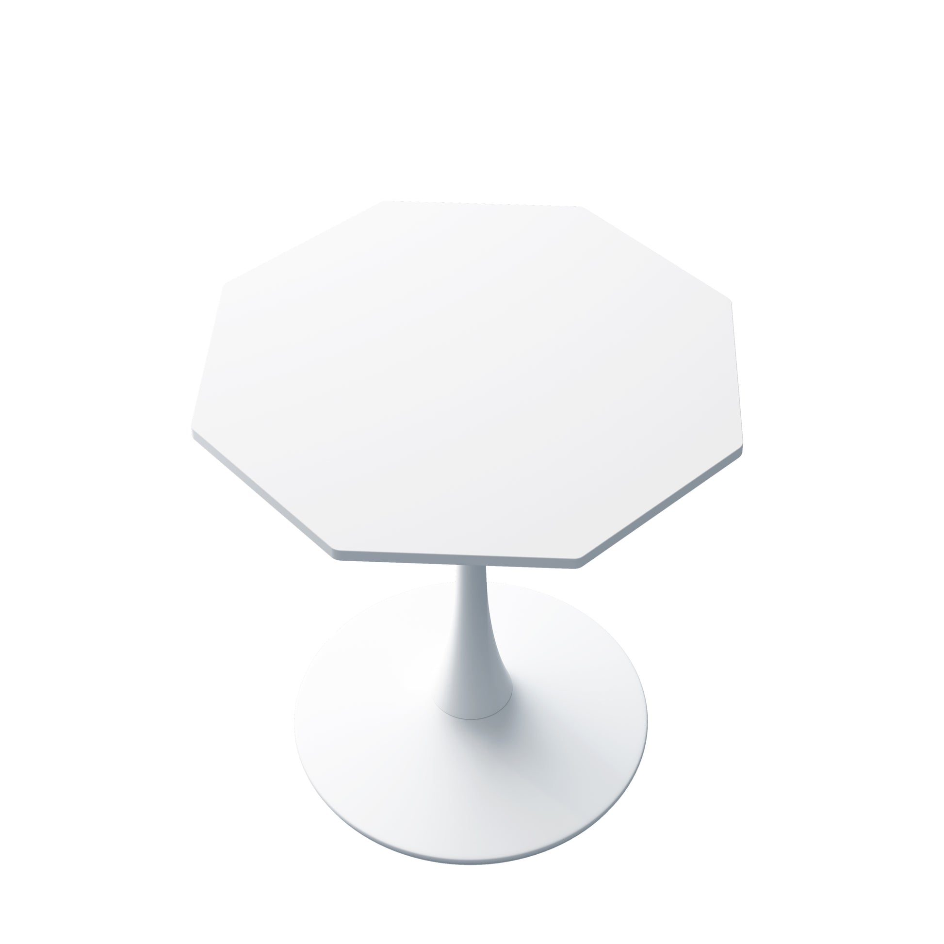 31.50"Modern Octagonal Coffee Table With Mdf Table Top,Metal Base, For Dining Room, Kitchen, Living Room,White White Mdf