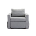 3 Seat Module Sectional Sofa Couch With 2 Ottoman,Seat Cushion And Back Cushion Removable And Washable,Light Grey Light Grey Wood Primary Living Space Soft Modern Rubberwood Foam Linen 3 Seat