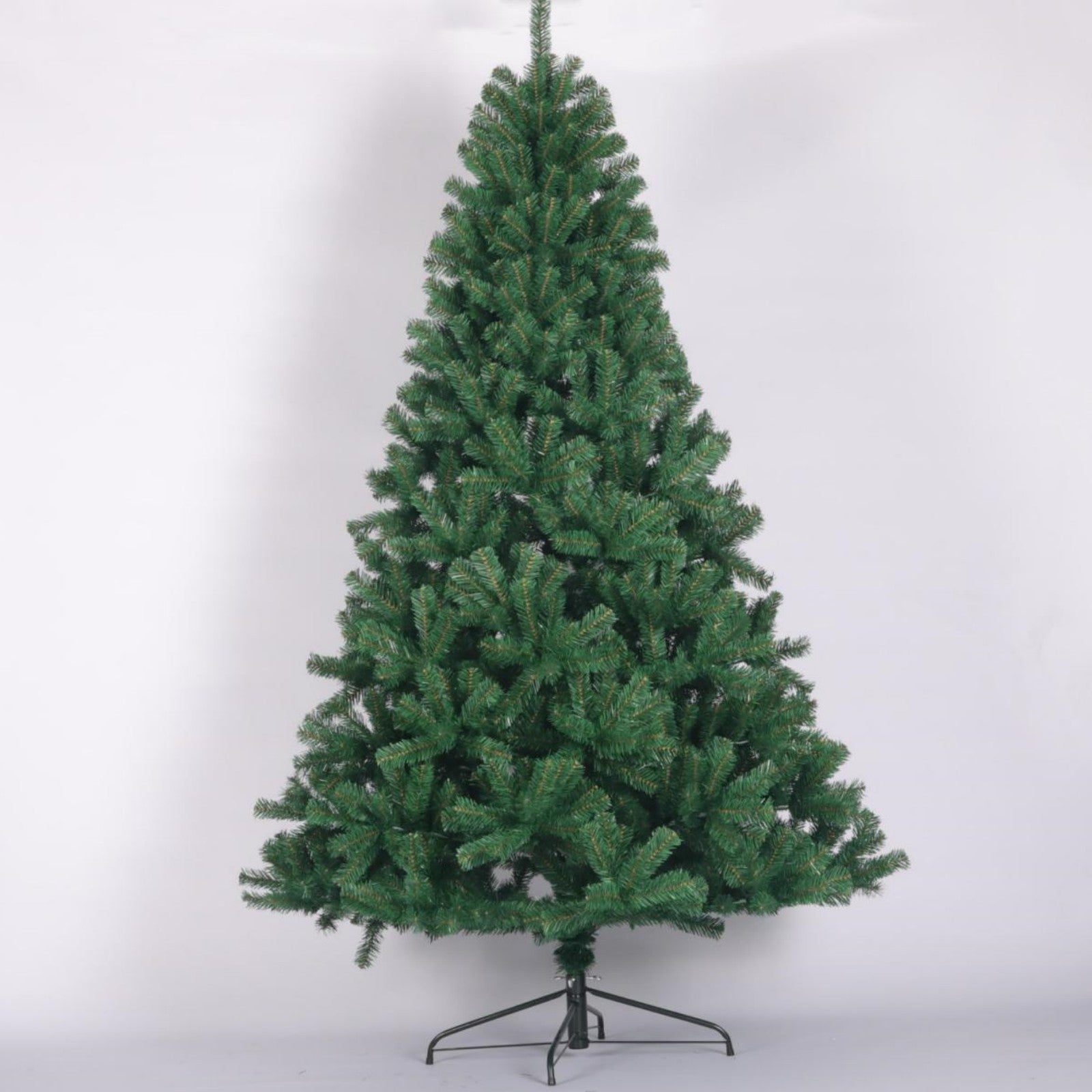 8Ft Artificial Christmas Tree Full Natural Spruce Pvc Fir Tree Foldable Metal Stand Unlit Green Green American Design Iron Plastic Pvc