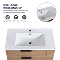 30 Inch Wall Mounting Bathroomg Vanity With Sink, Soft Close Drawer And Side Shelf G Bvb01430Imo Grb3020Mowh Imitative Oak Plywood