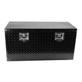 36 Inch Heavy Duty Black Aluminum Tread Tool Box Truck Trailer Underbody Storage Locks With T Handle Latch Key 36