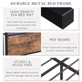 Queen Size Bed Frame With Storage Headboard And 2 Drawers, Led Lights Bed With Charging Station, Metal Platform Bed No Noise, Mattress Foundation Strong Metal Slats Support No Box Spring Needed Box Spring Not Required Queen Black Brown Iron Brown Bedroom