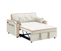 Sofa Bed, 3 In 1 Convertible Sofa Chair Bed, Adjustable Backrest Chair, Chaise Lounge With Usb Ports, Cup Holder, Side Pocket,Beige Beige Velvet