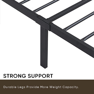 Queen Size Bed Frame With Storage Headboard And 2 Drawers, Led Lights Bed With Charging Station, Metal Platform Bed No Noise, Mattress Foundation Strong Metal Slats Support No Box Spring Needed Box Spring Not Required Queen Black Brown Iron Brown Bedroom
