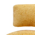 360 Degree Swivel Cuddle Barrel Accent Chairs, Round Armchairs With Wide Upholstered, Fluffy Fabric Chair For Living Room, Bedroom, Office, Waiting Rooms Yellow Foam Boucle