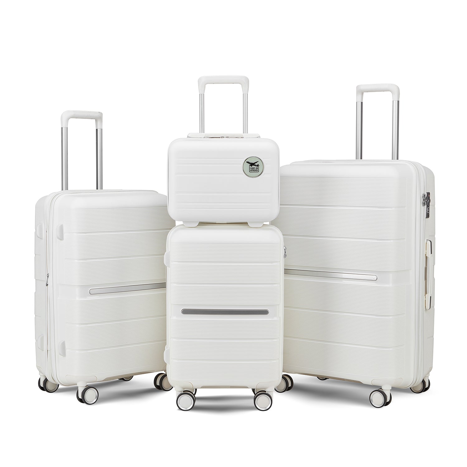 Luggage Sets 4 Piece 14 20 24 28 Pp Lightweight & Durable Expandable Suitcase White Polypropylene