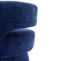 360 Degree Swivel Cuddle Barrel Accent Chairs, Round Armchairs With Wide Upholstered, Fluffy Fabric Chair For Living Room, Bedroom, Office, Waiting Rooms Navy Foam Boucle
