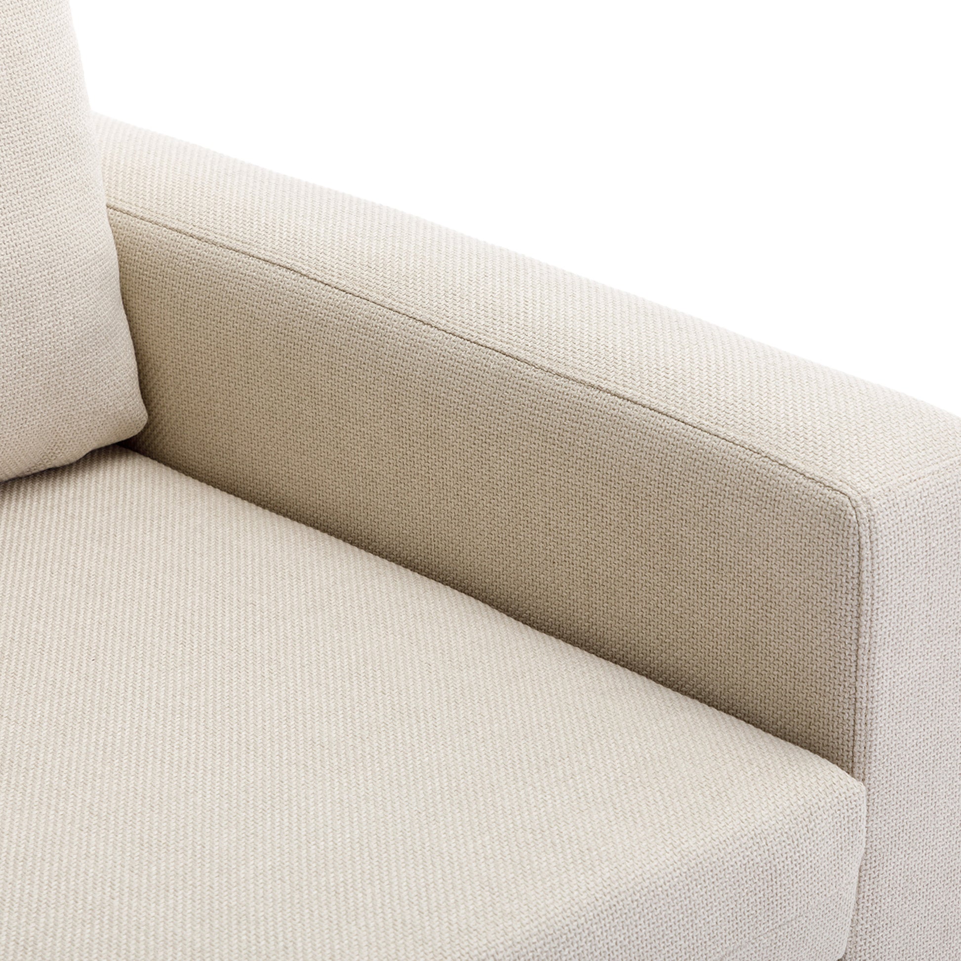 Single Seat Module Sofa Sectional Couch,Cushion Covers Non Removable And Non Washable,Cream Cream Linen Wood Primary Living Space Soft Cushion Back Modern Rubberwood Square Arms Foam Linen 1 Seat