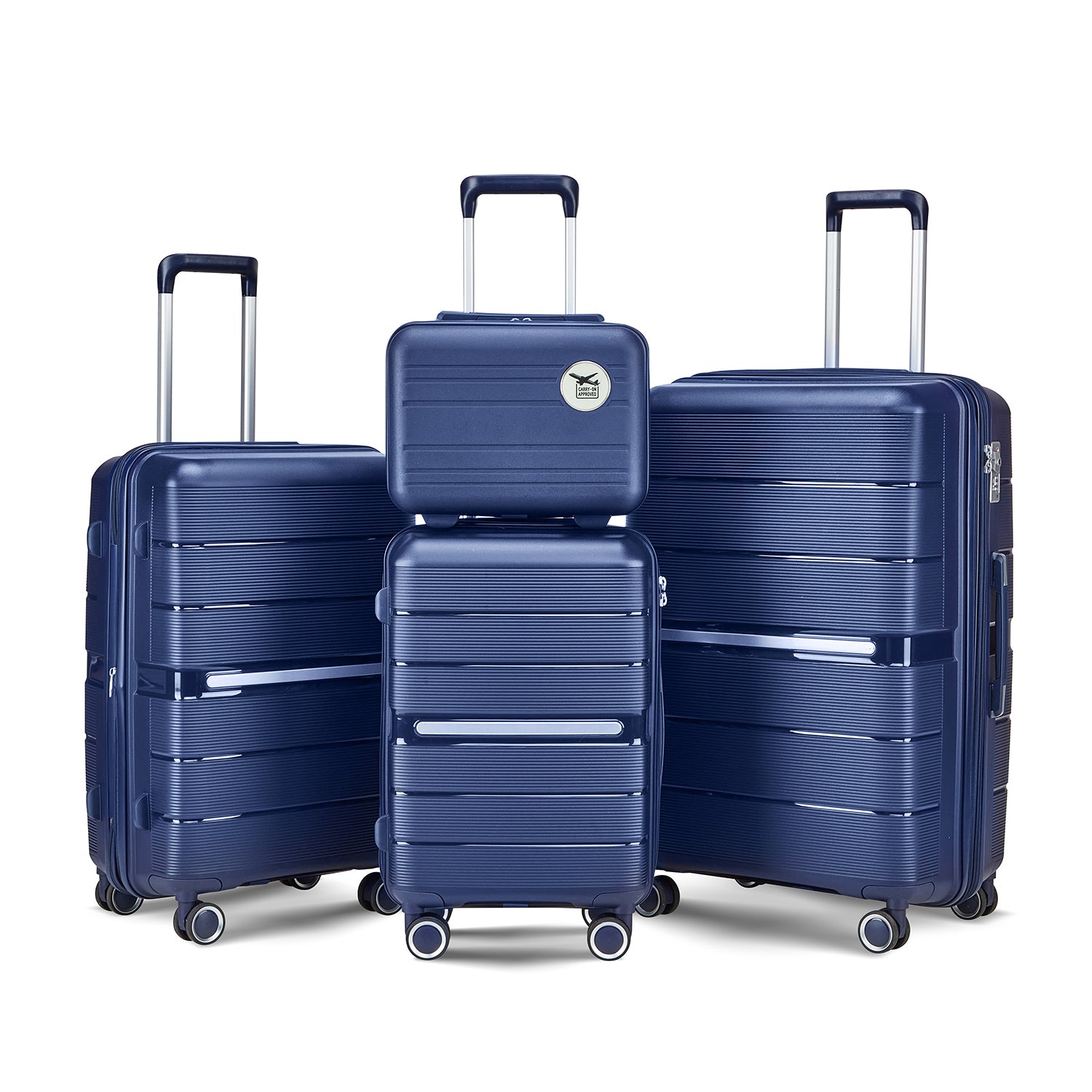 Luggage Sets 4 Piece 14 20 24 28 Pp Lightweight & Durable Expandable Suitcase Navy Blue Polypropylene