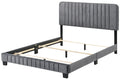 Lodi G0408 Kb Up King Bedgray Gray Foam Velvet