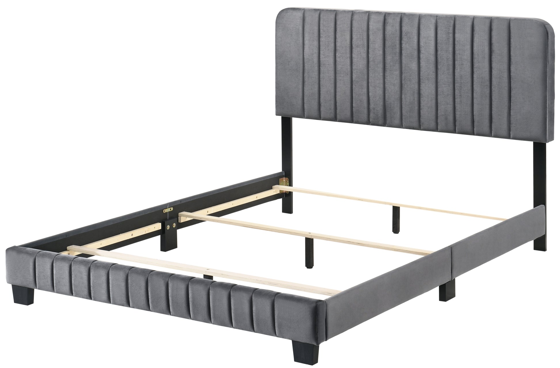 Lodi G0408 Kb Up King Bedgray Gray Foam Velvet