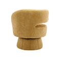 360 Degree Swivel Cuddle Barrel Accent Chairs, Round Armchairs With Wide Upholstered, Fluffy Fabric Chair For Living Room, Bedroom, Office, Waiting Rooms Yellow Foam Boucle