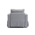 3 Seat Module Sectional Sofa Couch With 2 Ottoman,Seat Cushion And Back Cushion Removable And Washable,Light Grey Light Grey Wood Primary Living Space Soft Modern Rubberwood Foam Linen 3 Seat