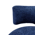 360 Degree Swivel Cuddle Barrel Accent Chairs, Round Armchairs With Wide Upholstered, Fluffy Fabric Chair For Living Room, Bedroom, Office, Waiting Rooms Navy Foam Boucle