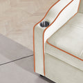 Sofa Bed, 3 In 1 Convertible Sofa Chair Bed, Adjustable Backrest Chair, Chaise Lounge With Usb Ports, Cup Holder, Side Pocket,Beige Beige Velvet