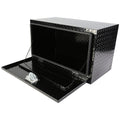 30 Inch Aluminum Stripes Plated Tool Box Pick Up Truck Bed Rv Trailer Toolbox Waterproof Square Storage Organizer With Lock And Ke Black 30