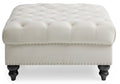 Nola G0357 O Ottomanivory Ivory Foam Velvet