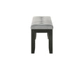 1Pc Contemporary Style Bench Gray Fabric Upholstery Tufted Tapered Wood Legs Bedroom Living Room Dining Room Furniture Wheat Charcoal Finish Gray Contemporary Solid Wood