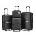 Luggage Sets 4 Piece 14 20 24 28 Pp Lightweight & Durable Expandable Suitcase Black Polypropylene