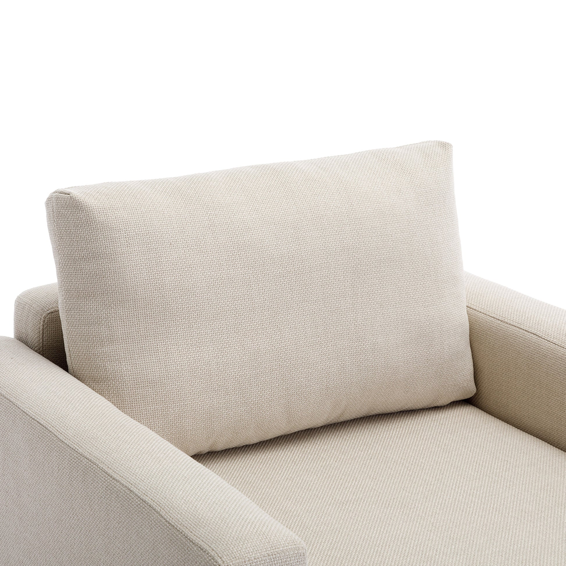 Single Seat Module Sofa Sectional Couch,Cushion Covers Non Removable And Non Washable,Cream Cream Linen Wood Primary Living Space Soft Cushion Back Modern Rubberwood Square Arms Foam Linen 1 Seat