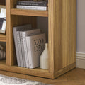 Open Wooden Open Shelf Bookcase, Freestanding Display Storage Cabinet With 7 Cube Storage Spaces, Floor Standing Bookshelf, Entryway, Living Room Storage Cabinet Natural Wood Mdf