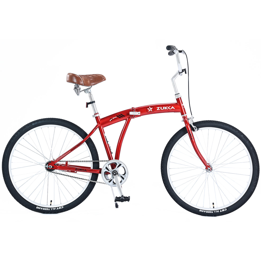 Single Speed Folding Bicycles, Multiple Colors 26"Inch Beach Cruiser Bike Cycling Red Garden & Outdoor Steel