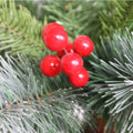 Artificial Christmas Tree Flocked Pine Needle Tree With Cones Red Berries 7.5 Ft Foldable Stand Green American Design Pvc Polyester