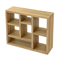 Open Wooden Open Shelf Bookcase, Freestanding Display Storage Cabinet With 7 Cube Storage Spaces, Floor Standing Bookshelf, Entryway, Living Room Storage Cabinet Natural Wood Mdf
