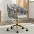 Modern Home Office Leisure Chair With Adjustable Velvet Height And Adjustable Casters Grey Grey Primary Living Space Cotton Velvet