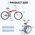 Single Speed Folding Bicycles, Multiple Colors 26