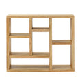 Open Wooden Open Shelf Bookcase, Freestanding Display Storage Cabinet With 7 Cube Storage Spaces, Floor Standing Bookshelf, Entryway, Living Room Storage Cabinet Natural Wood Mdf