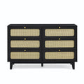 Drawer Bedroom Dresser, Wooden Antique Dresser, Tv Cabinet Bedroom Living Room Corridor Storage Dresser, Storage Box Drawer Cabinet, Six Drawer Cabinet Black Solid Wood Mdf