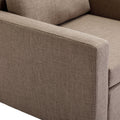 4 Seat Module Sectional Sofa Couch With 1 Ottoman For Living Room,Seat Cushion And Back Cushion Non Removable And Non Washable,Brown Brown Wood Primary Living Space Soft Modern Rubberwood Foam Linen 4 Seat