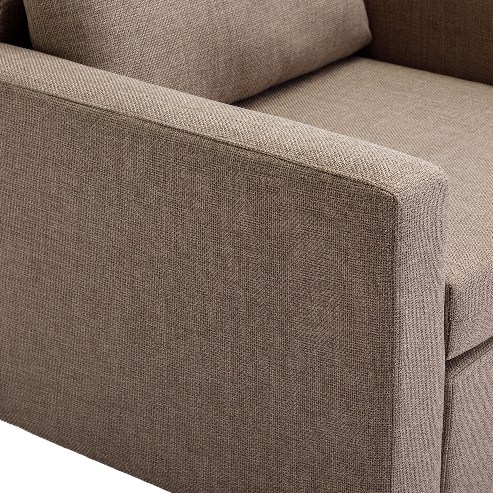 4 Seat Module Sectional Sofa Couch With 1 Ottoman For Living Room,Seat Cushion And Back Cushion Non Removable And Non Washable,Brown Brown Wood Primary Living Space Soft Modern Rubberwood Foam Linen 4 Seat