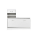 Combination Model Gate Cabinet With Shoe Cabinet Hang Shelf Mirror Standard 1 2 Drawers Matte White Primary Living Space Drawers Included Modern Melamine
