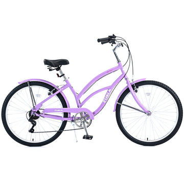 7 Speed Bicycles, Multiple Colors 26"Inch Beach Cruiser Bike Cycling Purple Garden & Outdoor Steel