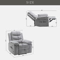 Power Recliner Chair With Adjustable Massage Function, Velvet Electric Power Chair For Elderly With One Side Pockets, Recliner Chair With Heating System For Living Room,Light Gray Light Gray Velvet