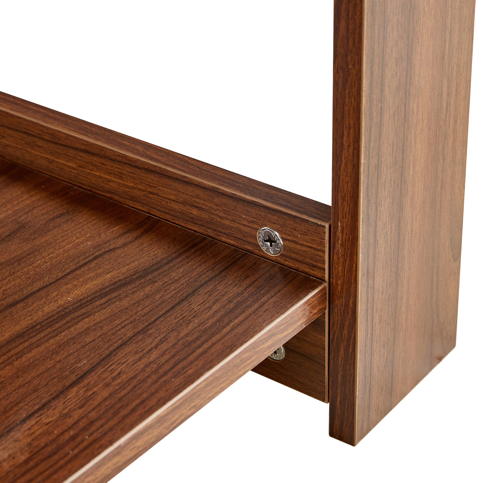 Modern And Practical Walnut Textured Coffee Tablestea Tables. The Double Layered Coffee Table Is Made Of Mdf Material. Suitable For Living Room 43.3"*21.6"*16.5" Ct 16 Walnut Mdf