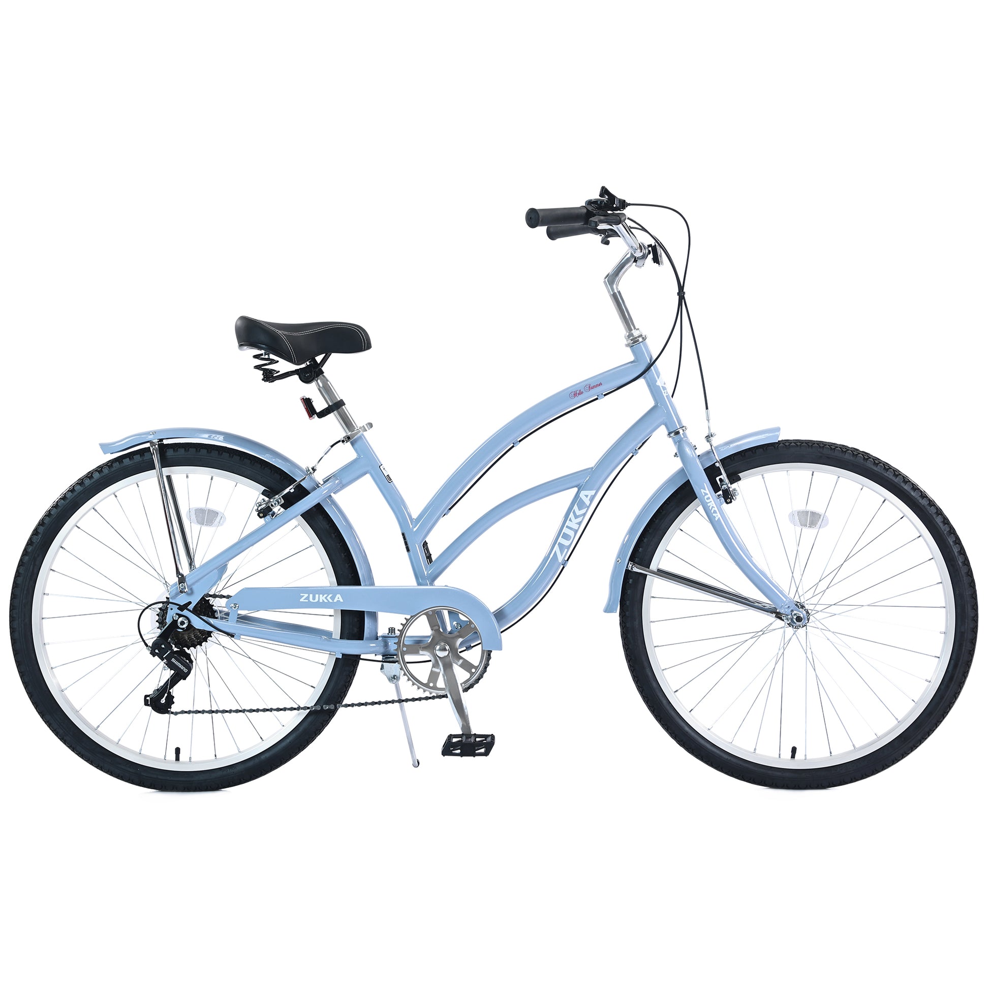 7 Speed Bicycles, Multiple Colors 26"Inch Beach Cruiser Bike Cycling Light Blue Garden & Outdoor Steel